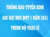 Thông báo tuyển sinh sau đại học đợt 1 năm 2021 trình độ thạc sĩ